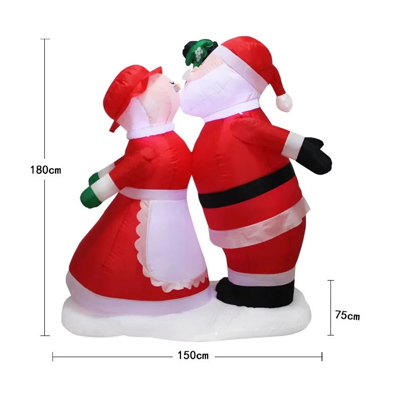 Christmas Inflatable Outdoor Santa Claus Couple with Lights Inflatable Xmas Indoors Decor for Home Yard New Year Navidad 2024