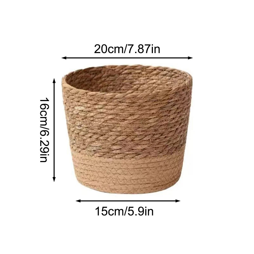 Multi Functional Storage Basket Seaweed Woven Flower Pot Rattan Woven Plant Green Plant Cover Pot Home Decoration Flower Pot Flo 6