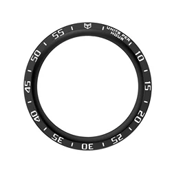 Sleek Metal Bezel Ring for Smartwatch Protection and Style (Black A)