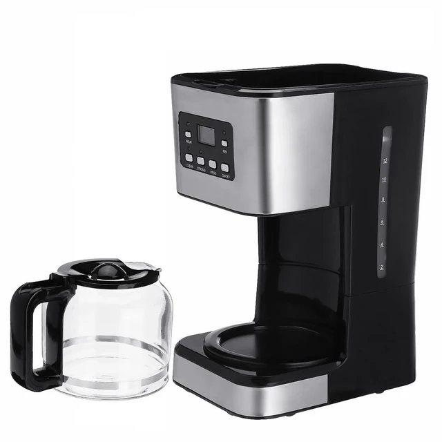 12-Cup Programmable Coffee Maker, Fast Heating Drip Coffee Machine with  Glass Carafe, Coffeemaker with Keep-Warm Function and Auto Shut-off, 1.8L