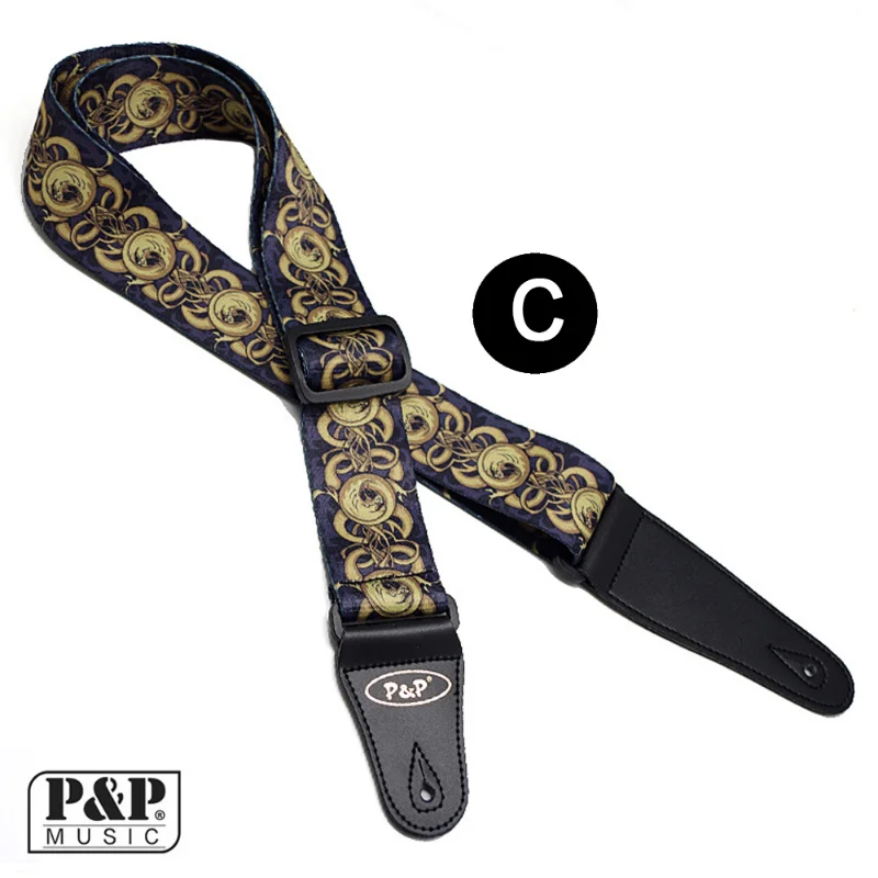 P & P-Guitar Strap Individuality Thermal Printing, Police Line, Electric Acoustic, Folk Guitar Bass