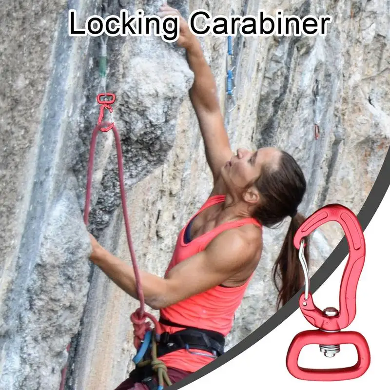 1pc Aluminum Black Red Rotating Swivel Snap Hook Buckle For Weave Paracord Lanyard Backpack Webbing Carabiner Random Color