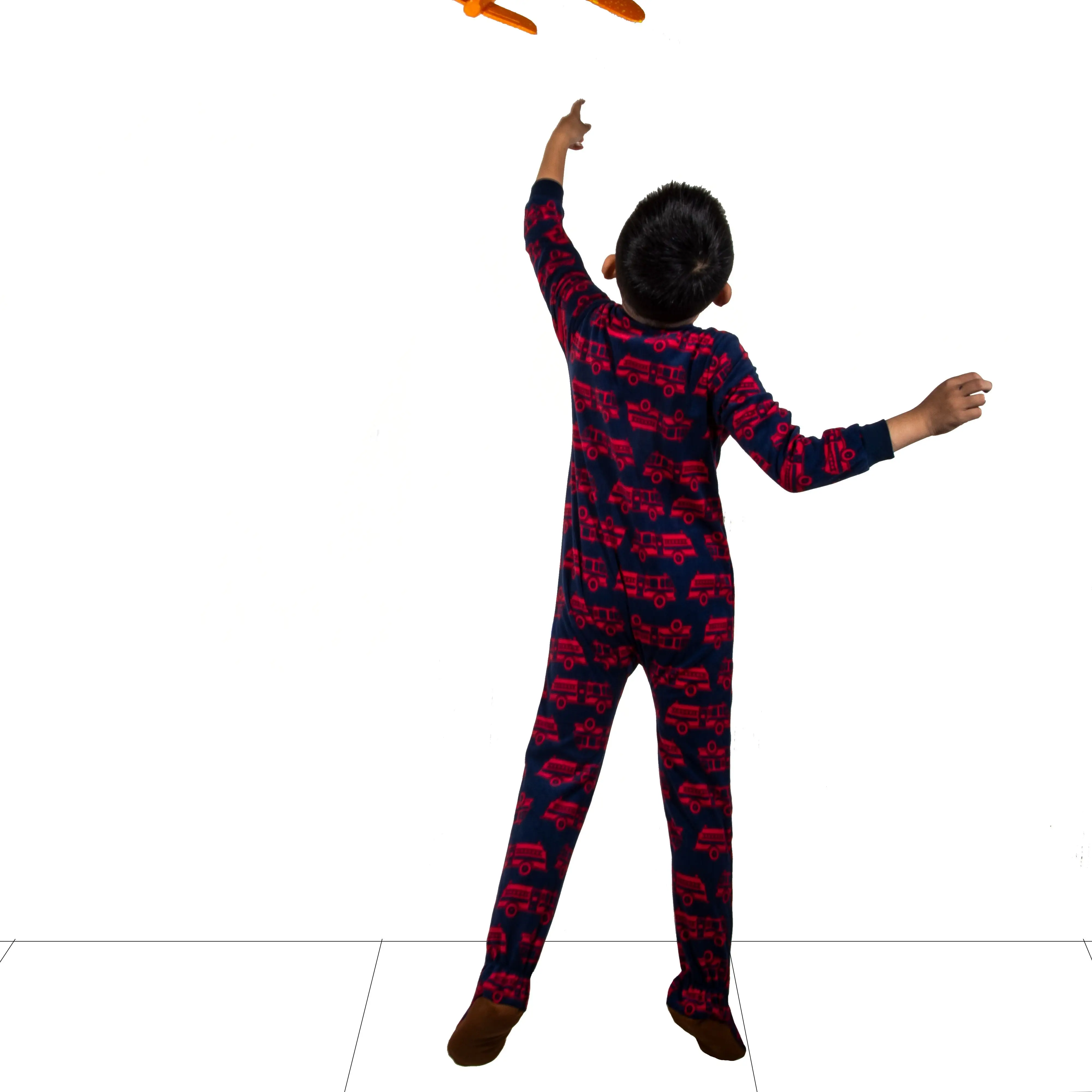 Children's fleece boys and girls jumpsuits with feet jumpsuits rompers warm pajamas spring autumn and winter onesie pajamas