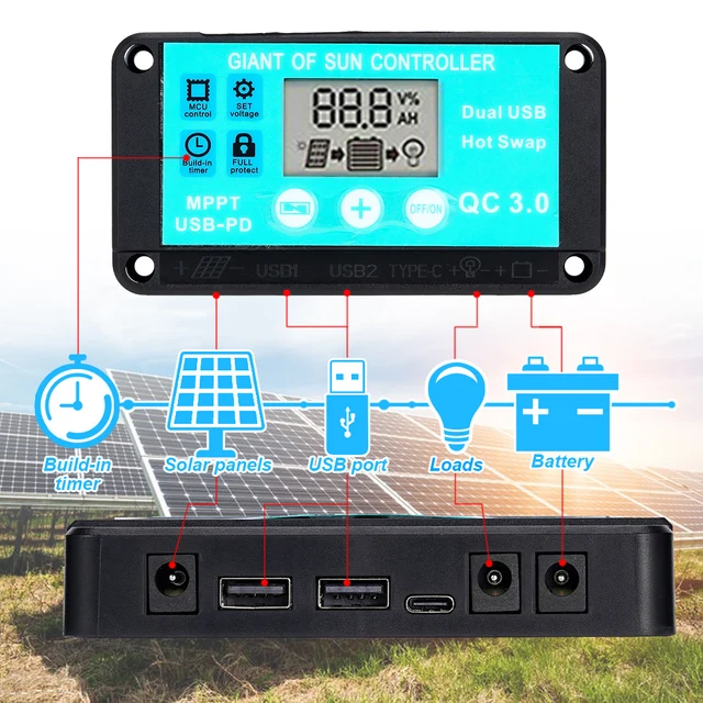 DC 12V 350L/H 50W Solar Panel Brushless Submersible Water Pump With Controller Outdoor Car Garden Emergency Power Supply 4