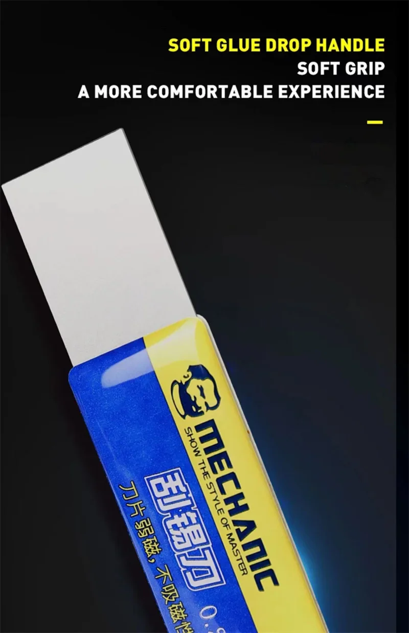MECHANIC Ultra Thin 0.2mm Tin Spatula Solder Paste BGA Repair Scraper Wear-Resistant Glue Tin Remover Flat Oblique Mouth Blade