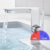 Luxury Brushed Gold Bathroom Washbasin Faucet Modern Sink Basin Faucets Single Hole Hot and Cold Mixer Brass Bathroom Water Tap 2