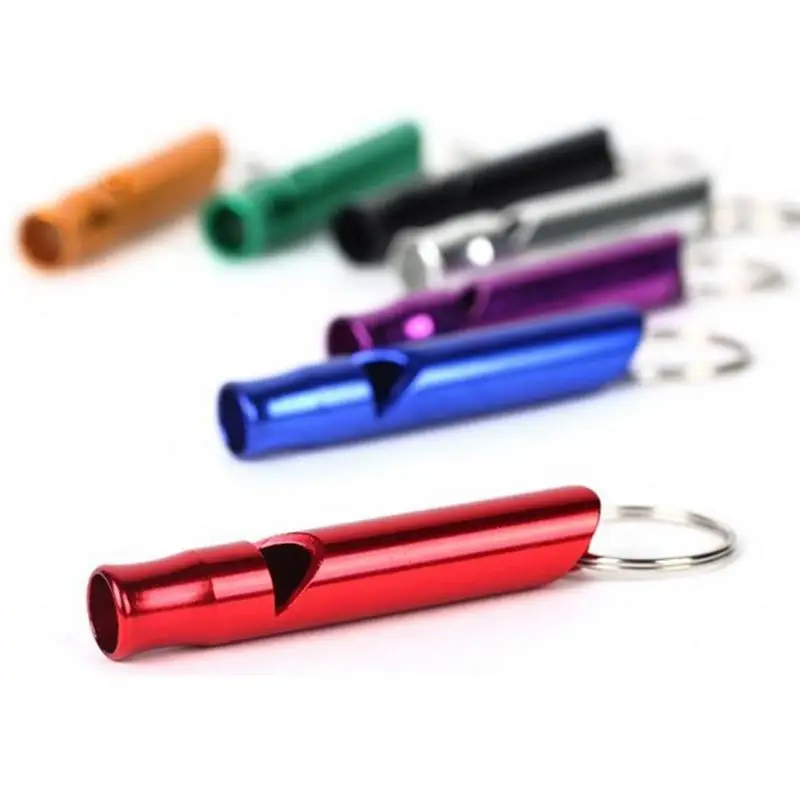 Camping Hiking Survival Whistle Small Aluminum Alloy Outdoor Emergency Lifeguard Whistle Survival Tools For Outdoor Adventures