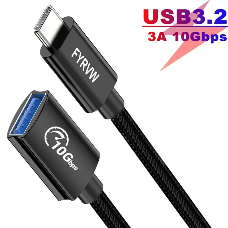 

USB OTG Cable Type C 10Gbps Extension Adapter USB C Male to USB Female Adapter for MacBook Pro Converter USB3.1 Gen2 OTG Cable