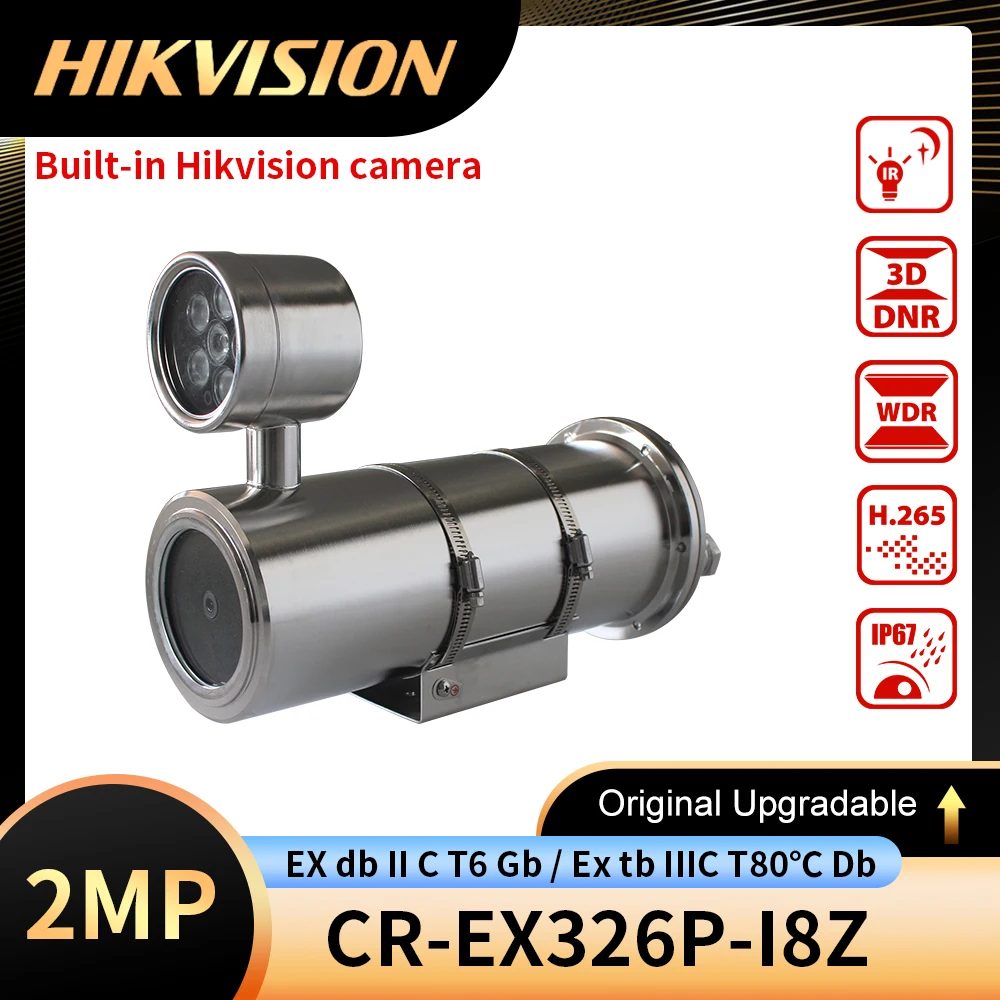 Telecamera Antideflagrante 2Mp/4Mp Telecamera Hikvision Integrata Supporto In Acciaio Inossidabile 304 Poe Hik-Connect App Ir 100M