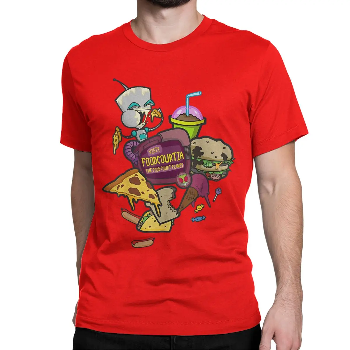 thumbnail image 1 of Camisetas de Invasor Zim para hombre y mujer, estilo vintage de algodón puro, cuello redondo, manga corta, camisetas únicas., 1 of 7