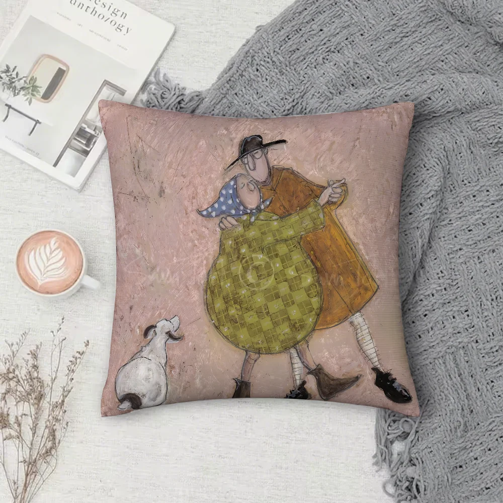 S-sam Toft Art Kissenbezug, quadratisch, doppelseitiger Druck, kurzer Plüsch-Sofa-Kissenbezug, Nachttischkissen – Detail 8