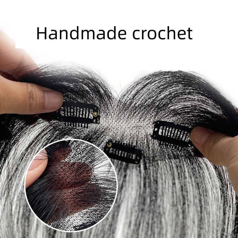 Natural Human Hair Clip In Bangs Topper 4