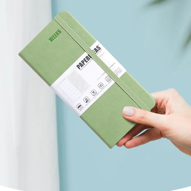 포켓 하드 커버 일일 주간 플래너 100gsm 두꺼운 무산성 종이 저널 176 페이지 월간 계획 노트북 습관 추적