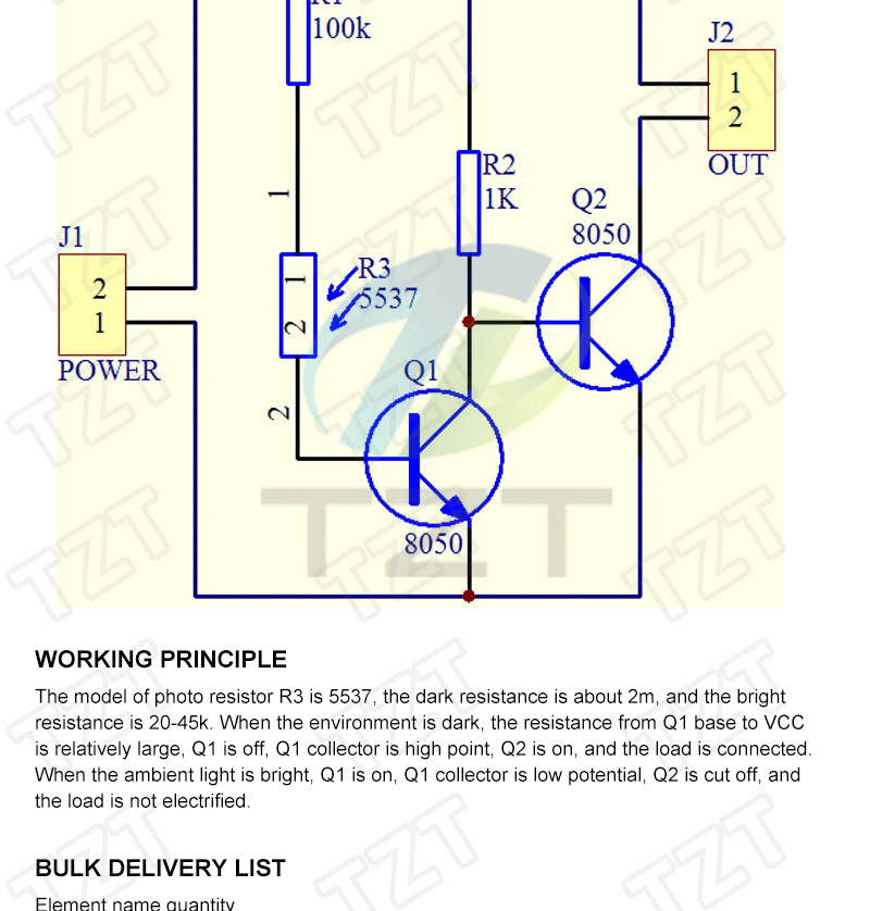 TZT Lichtsteuerungsmodul-Schalter-Set, Lichtempfindliche Induktionsschalter-Kits, DIY Elektronik-Trainings-Set mit Integrierten Schaltkreisen – Detail 1
