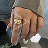 Bagues ondulées irrégulières couleur or argent, bijoux géométriques simples faits à la main pour femmes, bague de mariage réglable pour Couple