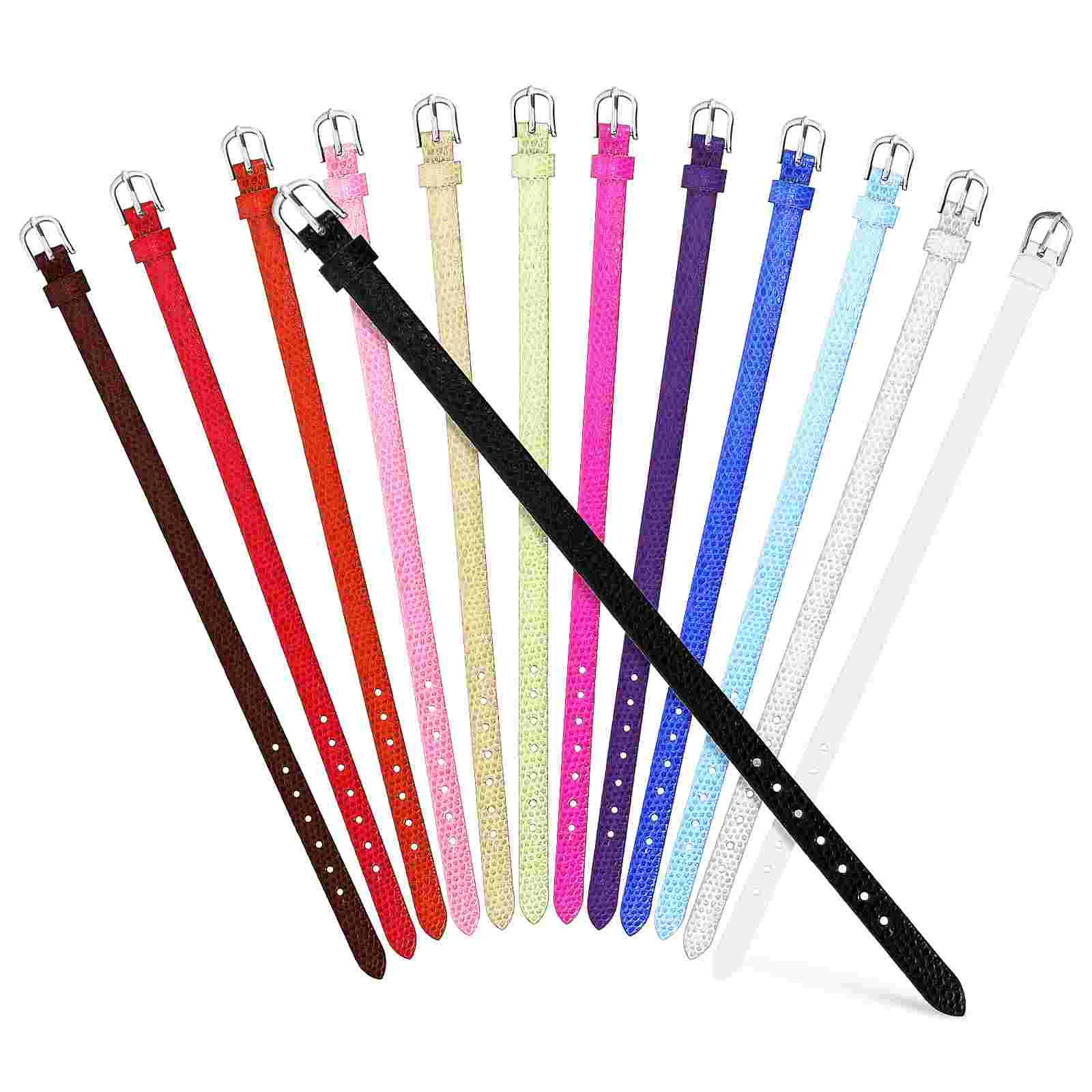 

13 Pcs Pu Wrist Strap 8mm Snake Pattern Pieces Wristbands Bracelet For Women Jewelry