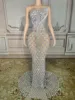 Charming Bright Crystal Dress Sexy Luxury Beaded Rhinestone Tulle Evening Dress Prom Party Dress Noble Wedding Wedding Dress 1