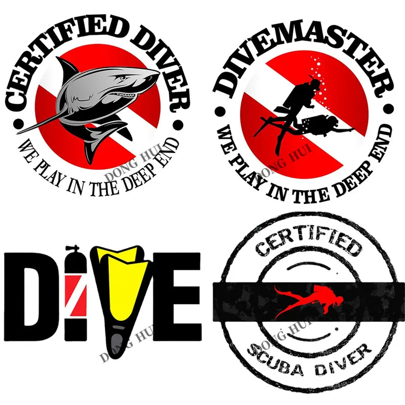 

Подводная фотография для автомобиля Divemaster Автомобильная наклейка сертифицированные водолазные наклейки JDM Гоночный мотоцикл багажник шлем ноутбук винил