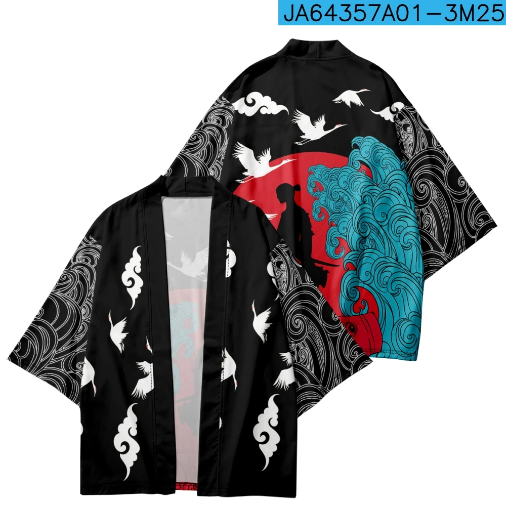 Japanese Kimono Cardigan Men Summer New Haori Samurai Kimonos Karate Streetwear Shirt Kimono Japones Mens Haori Yukata