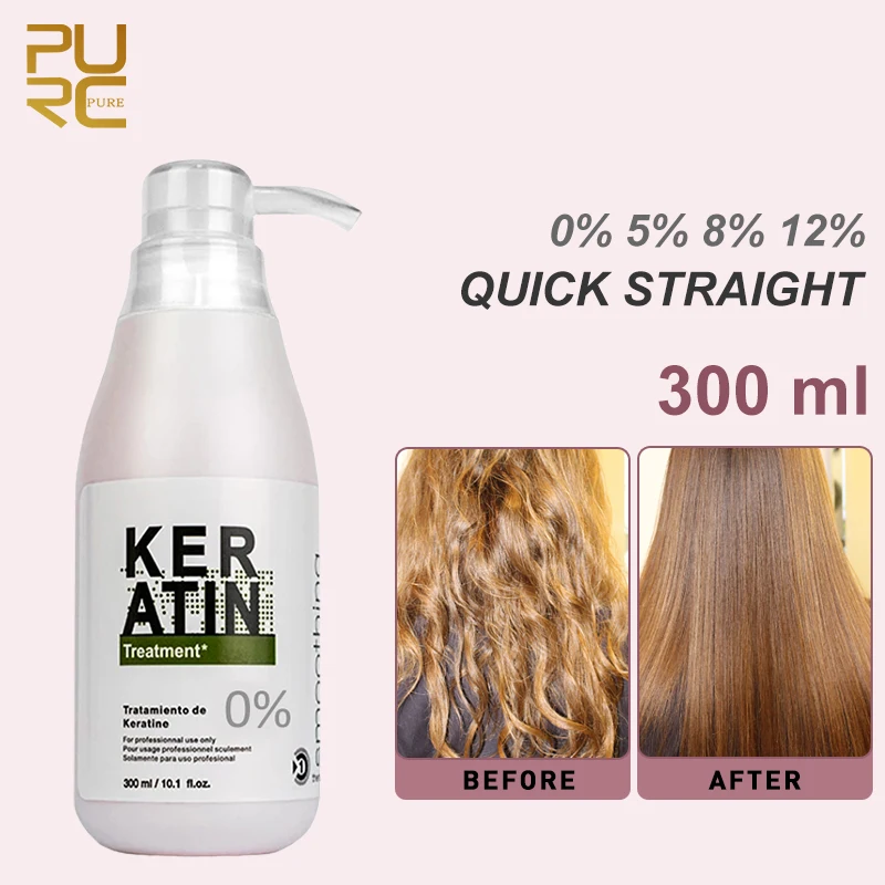 Purc 300Ml Trattamento Alla Cheratina Professionale Lisciante Per Capelli Riparazione Crespo Capelli Ricci Raddrizzamento 0% 5% 8% 12% Cheratina Brasi