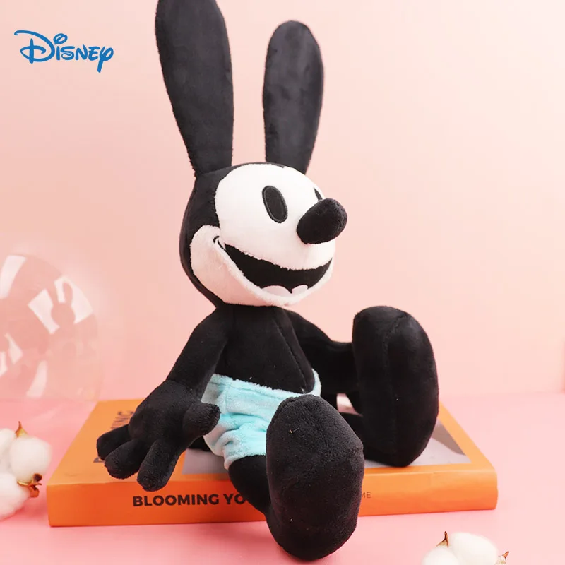 Cute Disney Black Oswald The Lucky Rabbit Stuffed Animal Plush Toys Soft Cartoon Bunny With Long Ears Dolls Kids Birthday Gift winter plush baby bunny hat with rabbit ear kids beanie cap for girls adjustable thick warm kids bonnet cap infant accessories