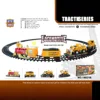 Classic Electric Steam Smoke Track Train With Light Simulation Train Sound independent Assembly Toys for children 4