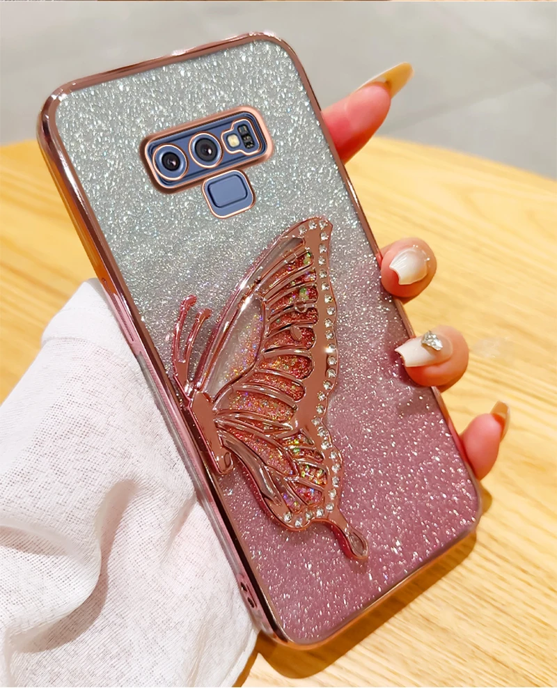 Samsung galaxy note 9 جراب هاتف ، فراشة ، رمال متحركة ، غطاء خلفي ، لـ galaxy note 9