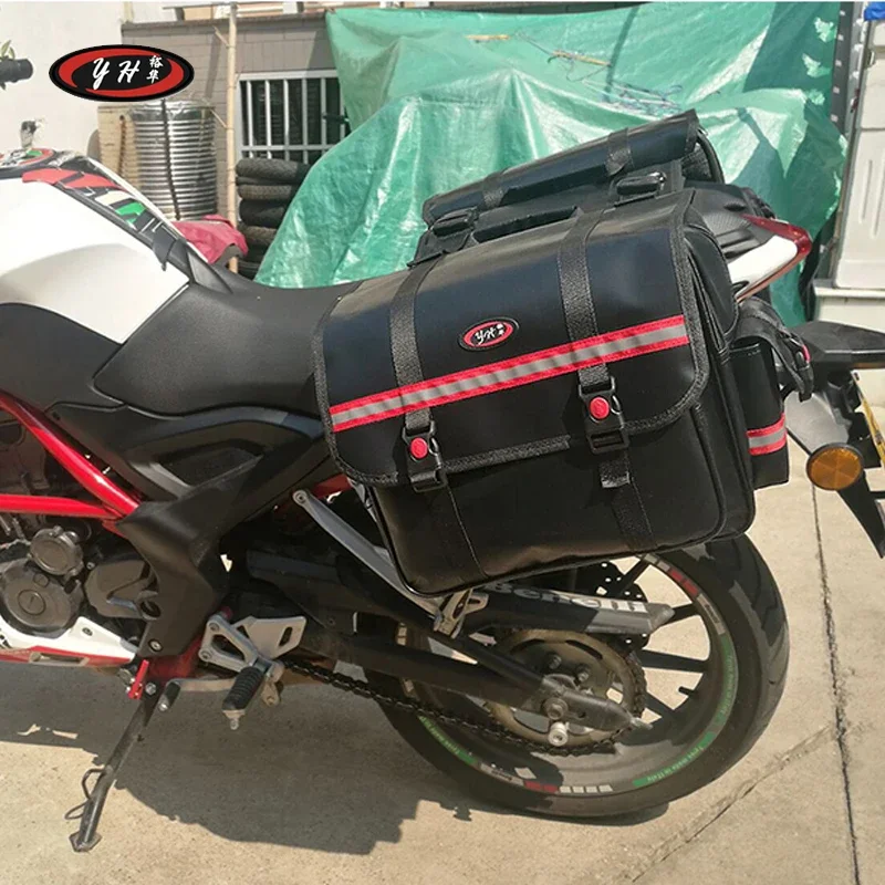 Moto Plugs size 70L Saddle bag Motorcycle saddle bags Waterproof reflective saddlebags luggage Back Motorbike seat bag