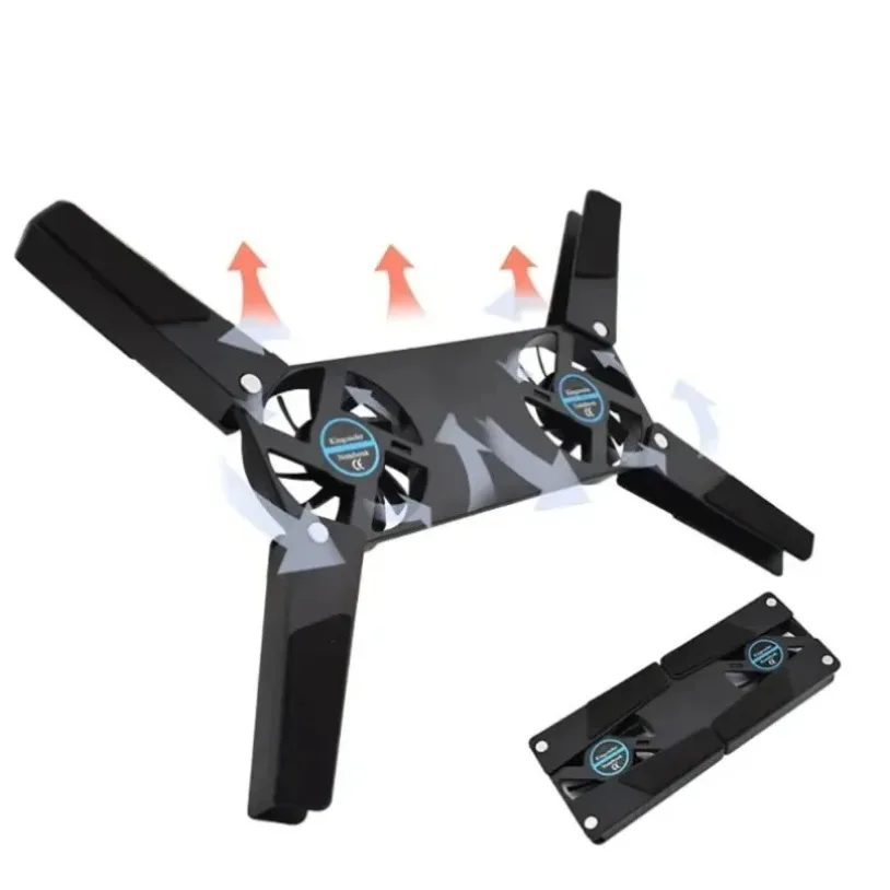 Support de refroidissement à air à 2 ventilateurs pour ordinateur portable, alimenté par USB, pour support universel pour ordinateur portable de 7 à 15 pouces_voghion.com