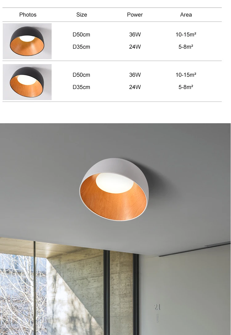 Ceiling Light - Designer Japanese Simple Wood Grain Ceiling Lamp Modern Design
