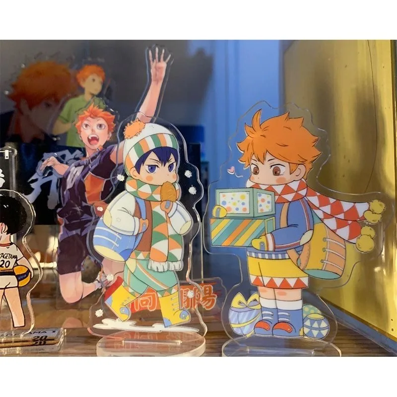 

Haikyuu Anime Acrylic Stand Shoyo Hinata Tobio Kageyama Q Version Desk Display Kawaii Room Decor Cartoon Peripheral Accessories