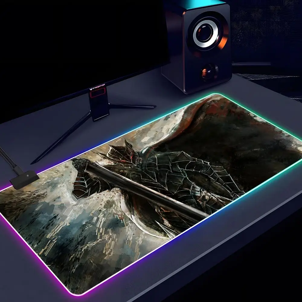 Enhanced RGB Gaming Mouse and Keyboard Mat - XXL Non-Slip Rubber Office and Desk Pad (40x90cm)