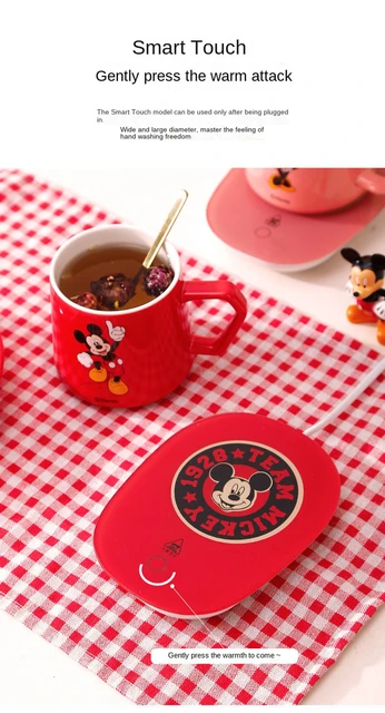 Disney Mickey Thermostatic Cups Minnie 55 Celsius Smart Insulation Degree  Glass Hot Milk Coffee Mug Office Home Tea Maker Warmer - AliExpress