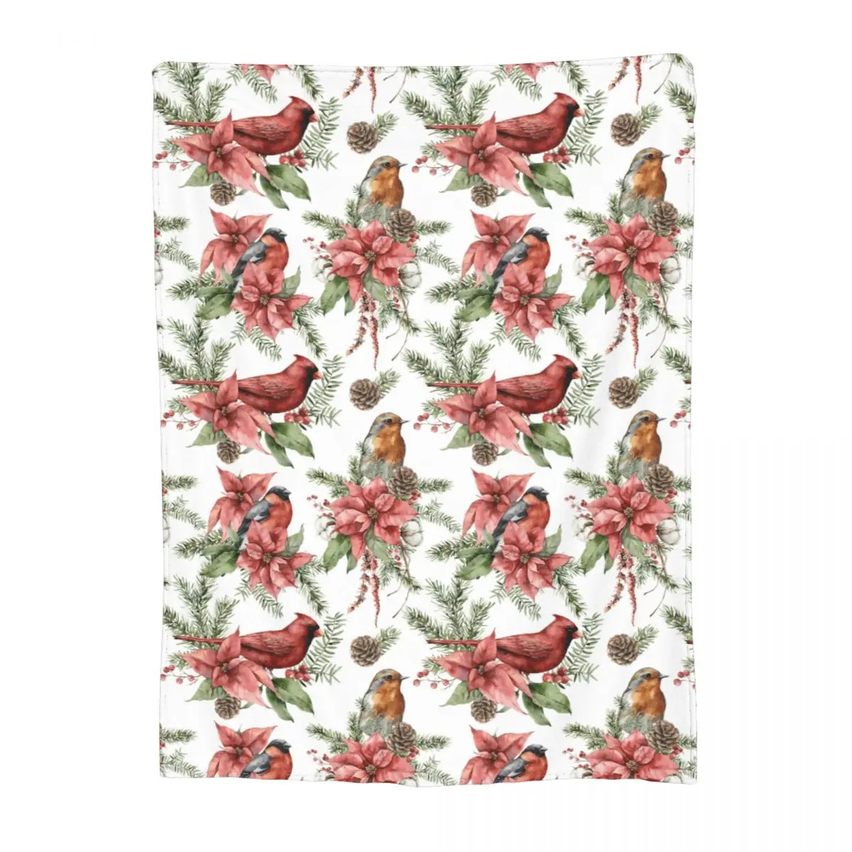 NorthernCardinalCardinalisBlanketFlannelPrintBedCuteBirdsThrow