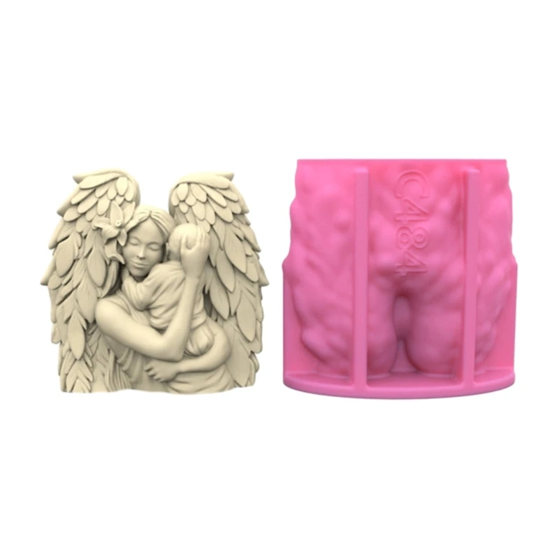 Angel Silicone Mold Scented Mold DIY Table Ornament Tool Plasters Resin Craft Making Supplies Easy to Clean wreath girls pen holder silicone molds table ornament mould plasters making tool succulent planter mold easy to clean