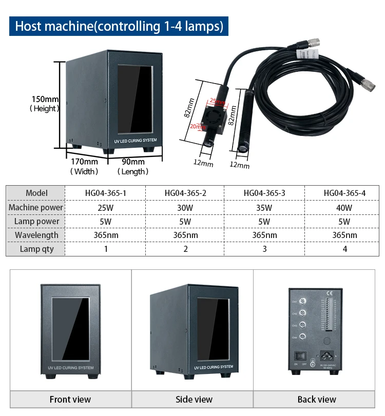 UV LED point light source Mini UV curing machine electronic parts glue bonding light fixed lamp