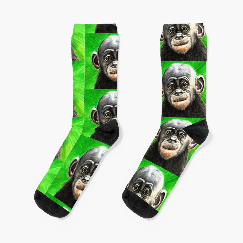 

Baby bonobo with background Socks cool hiking Socks Ladies Men's