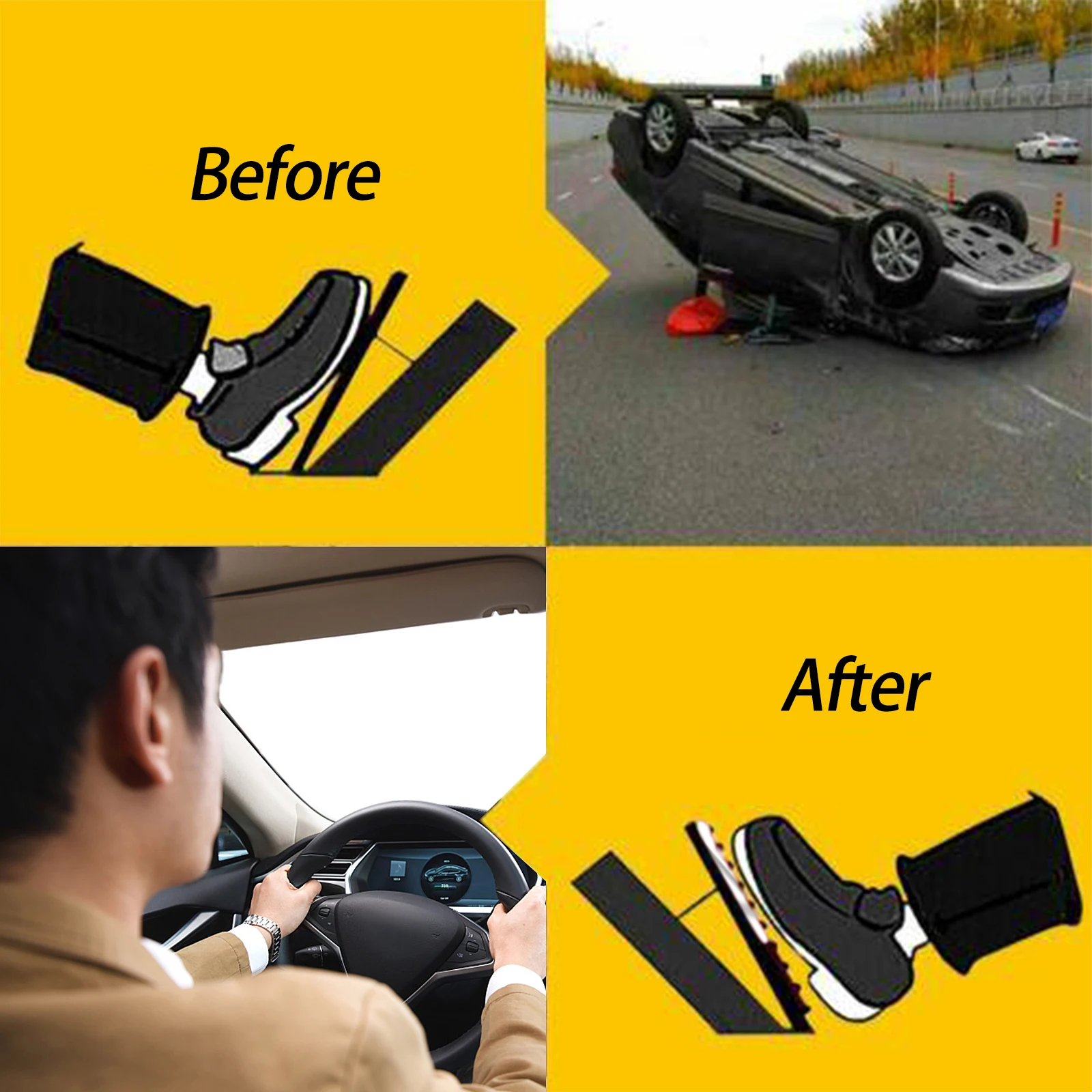 Premium Aluminum Gas and Brake Footrest Pedal Set - Automatic and Manual Transmission