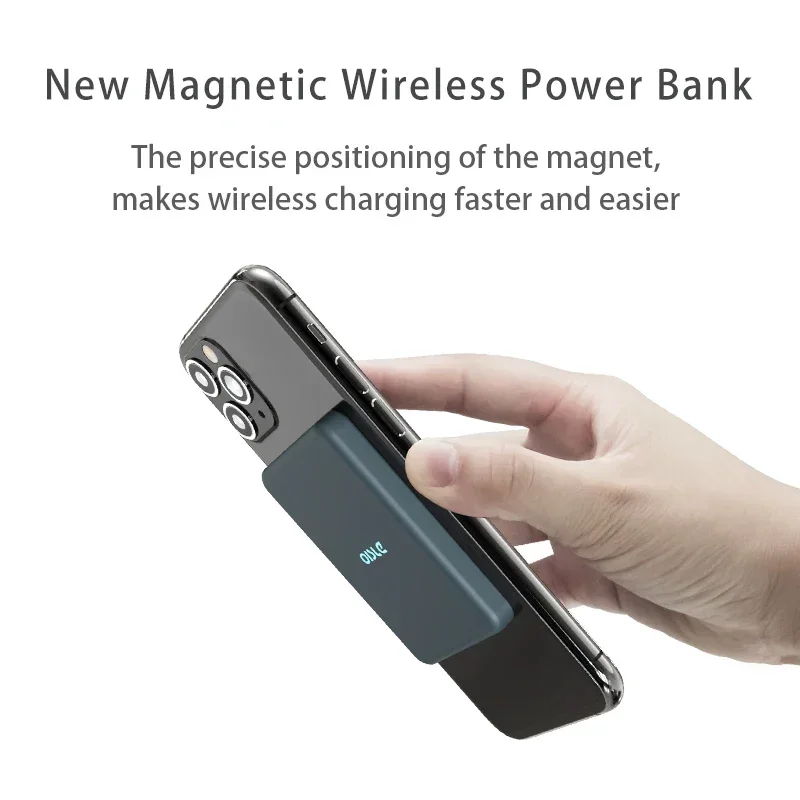 OISLE 마그네틱 무선 휴대용 내장 배터리, 4225mah 배터리, 아이폰 16, 15 미니 프로 맥스, 보조배터리 울트라 충전기, Qi Mag 세이프 뱅크