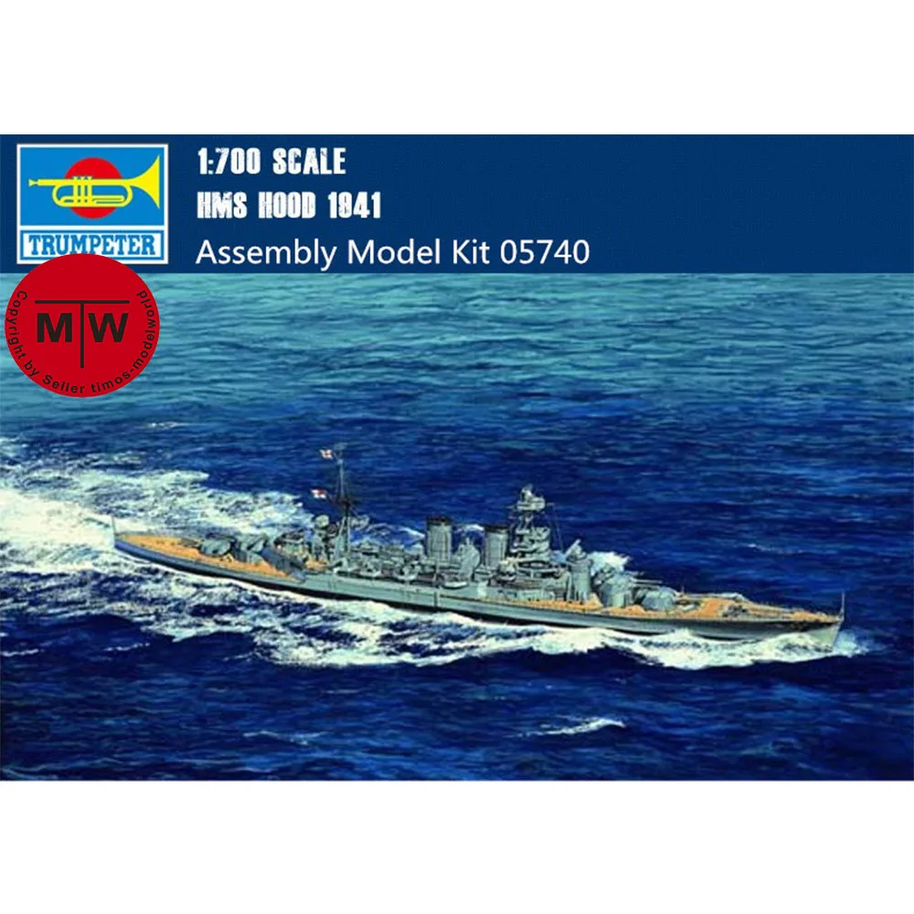 

Trumpeter масштаб 05740, масштаб 1/700, HMS, линкор на капюшоне 1941, военные пластиковые сборные модели, наборы