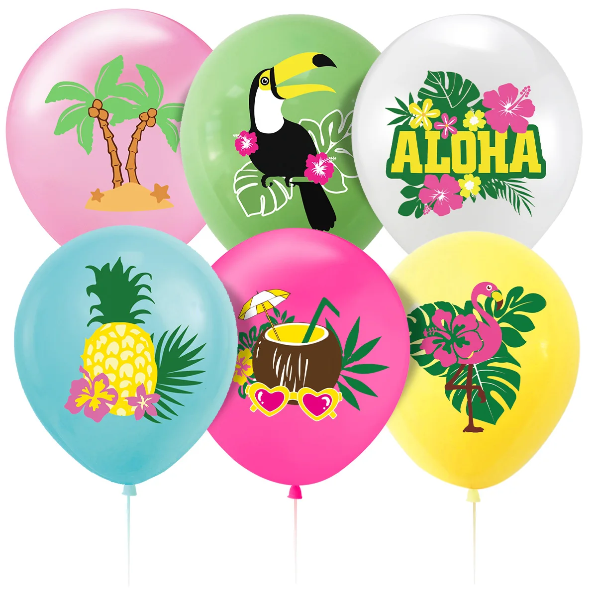 12 Inch Hawaiian Theme Party Decoration Pineapple Coconut Flamingo Balloon Hawaiian Balloon Decoration