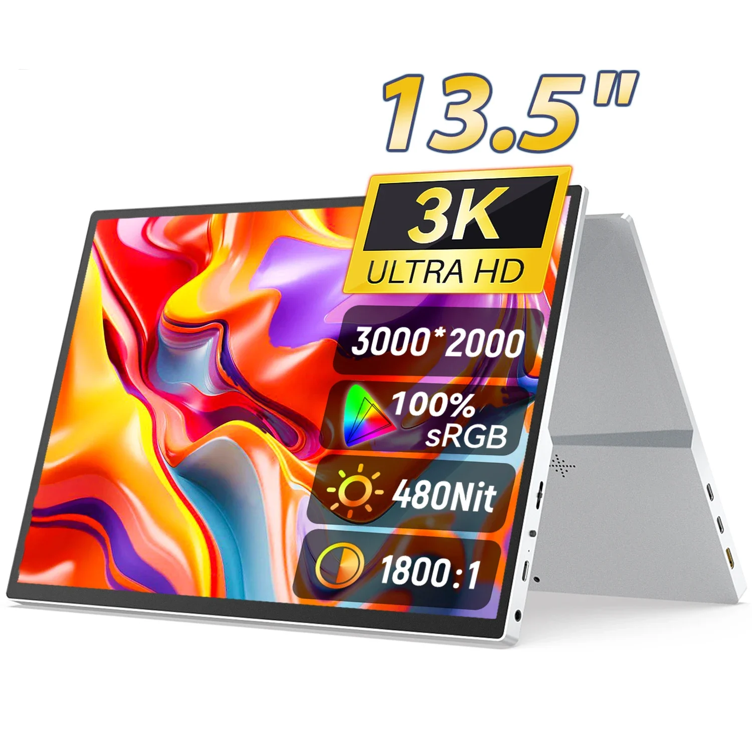 13.5インチ 3k (3,000×2,000) モバイルディスプレイ 13.5 Inch 3K IPS A Screen 480cd/m Portable Gaming Monitor