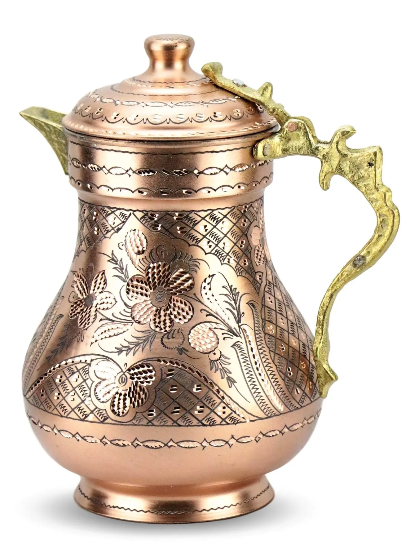 2lt Copper Handmade Natural and Healthy Jug Cold Water Ayran Handle | Дом и сад