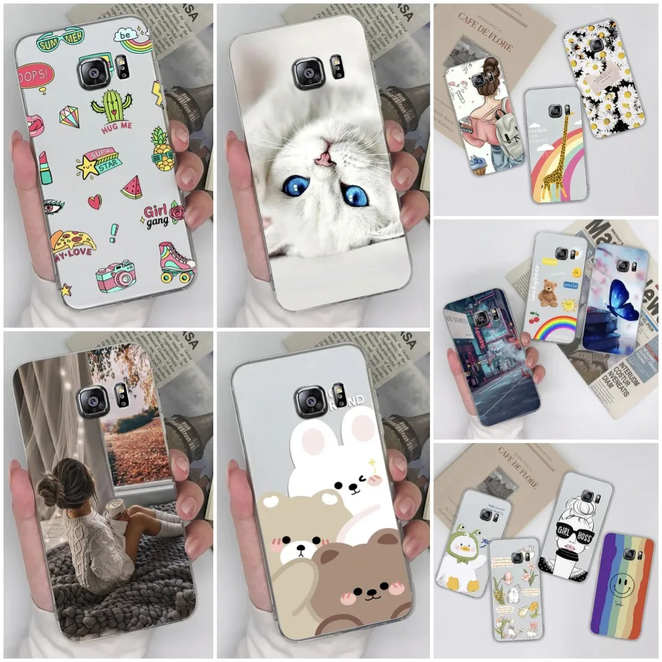 Custodia Per Telefono Per Samsung Galaxy S6 Edge Plus Custodia Trasparente Morbida Tpu Paraurti Coque Per Samsung Galaxy S6 S 6 Edge Fundas Cover Post