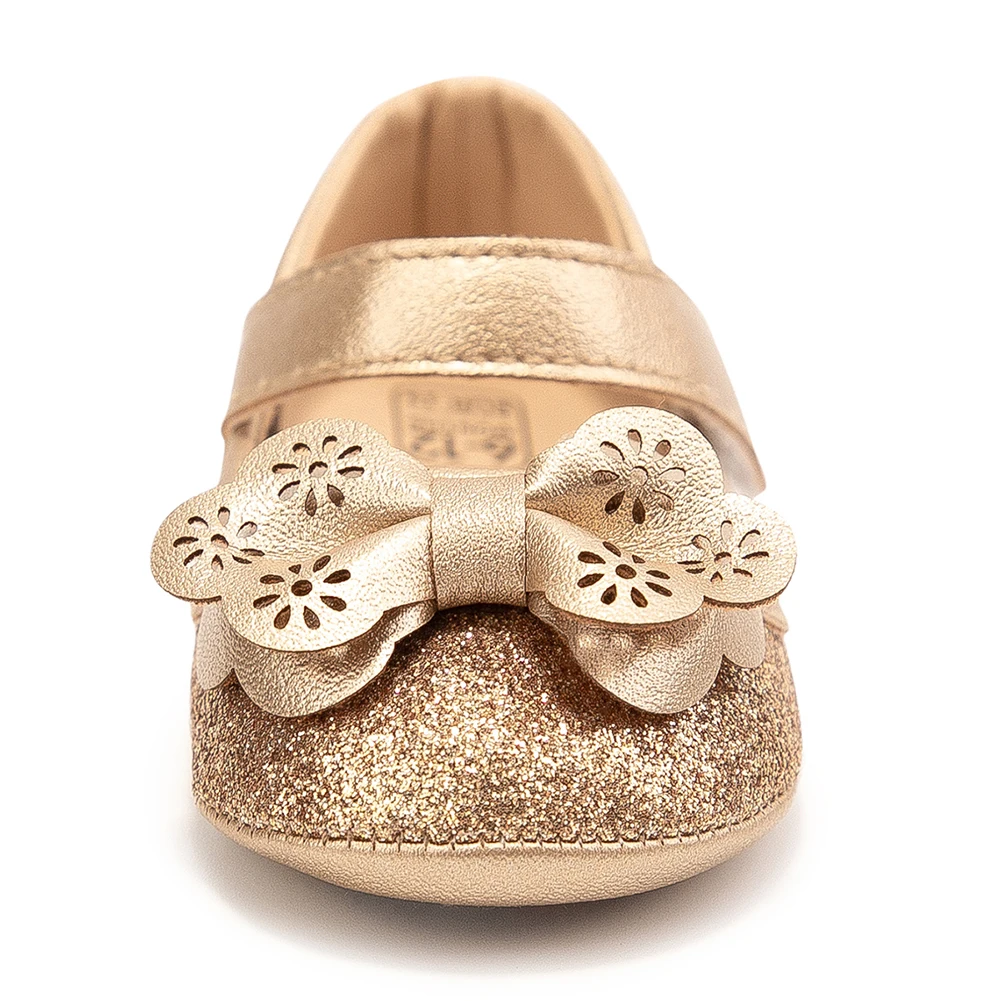 Newborn Baby Baptism Walking Shoes Golden Elegant And Noble Gold Princess Shoes Comfortable Soft Soles Non-slip Walking Shoes 4