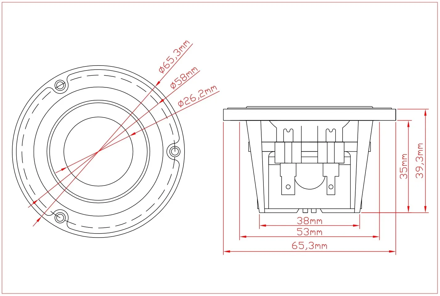 GHXAMP for Peerless NE65W-04 High Fidelity 2-inch Full Range Speaker with Good Sound Density and Full Aroma 2PCS