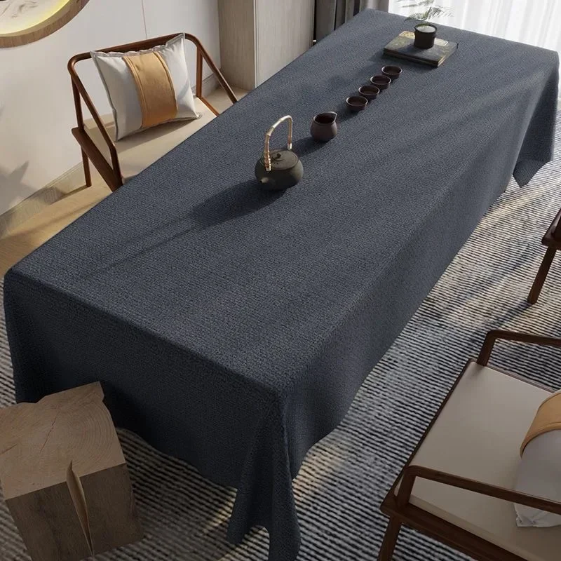 

Chinese classical cotton linen tablecloth fabric waterproof tea tablecloth solid color tablecl F6GA3745