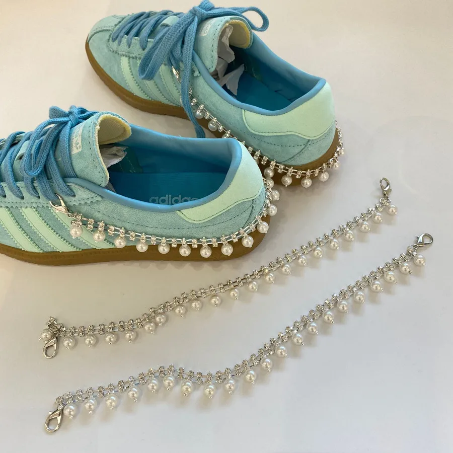 2 Stück Perle Blume Schleife DIY Schuhschnalle Ornamente Männer Frauen Persönlichkeit Schnürsenkel Schnalle Dekorative Anhänger Schnürsenkel Zubehör – Detail 12