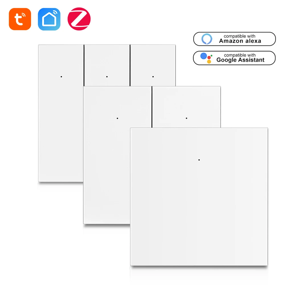 Zigbee Smart Wall Light Switch Button Physical Black Eu Uk Standard Funziona Con Tuya Smart Life Amazon Alexa Google Home