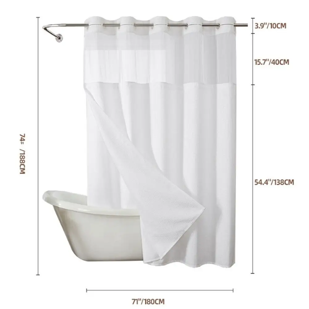 Hookless Textured Shower Curtain Set 6
